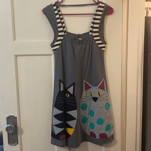 Cotton appliqué cat dress